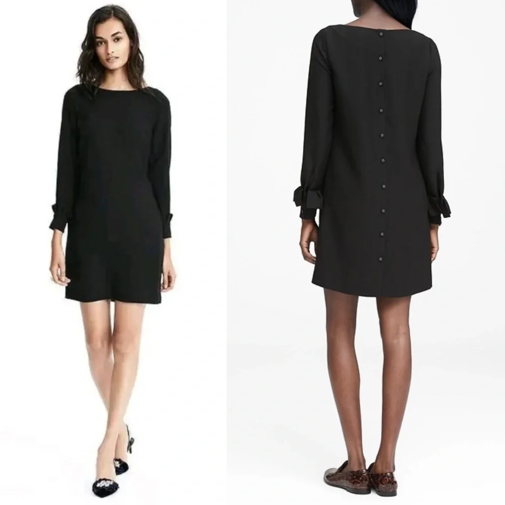 Banana Republic Ruffle-Cuff Button- Back Dress - Size 2P - Picture 14 of 14